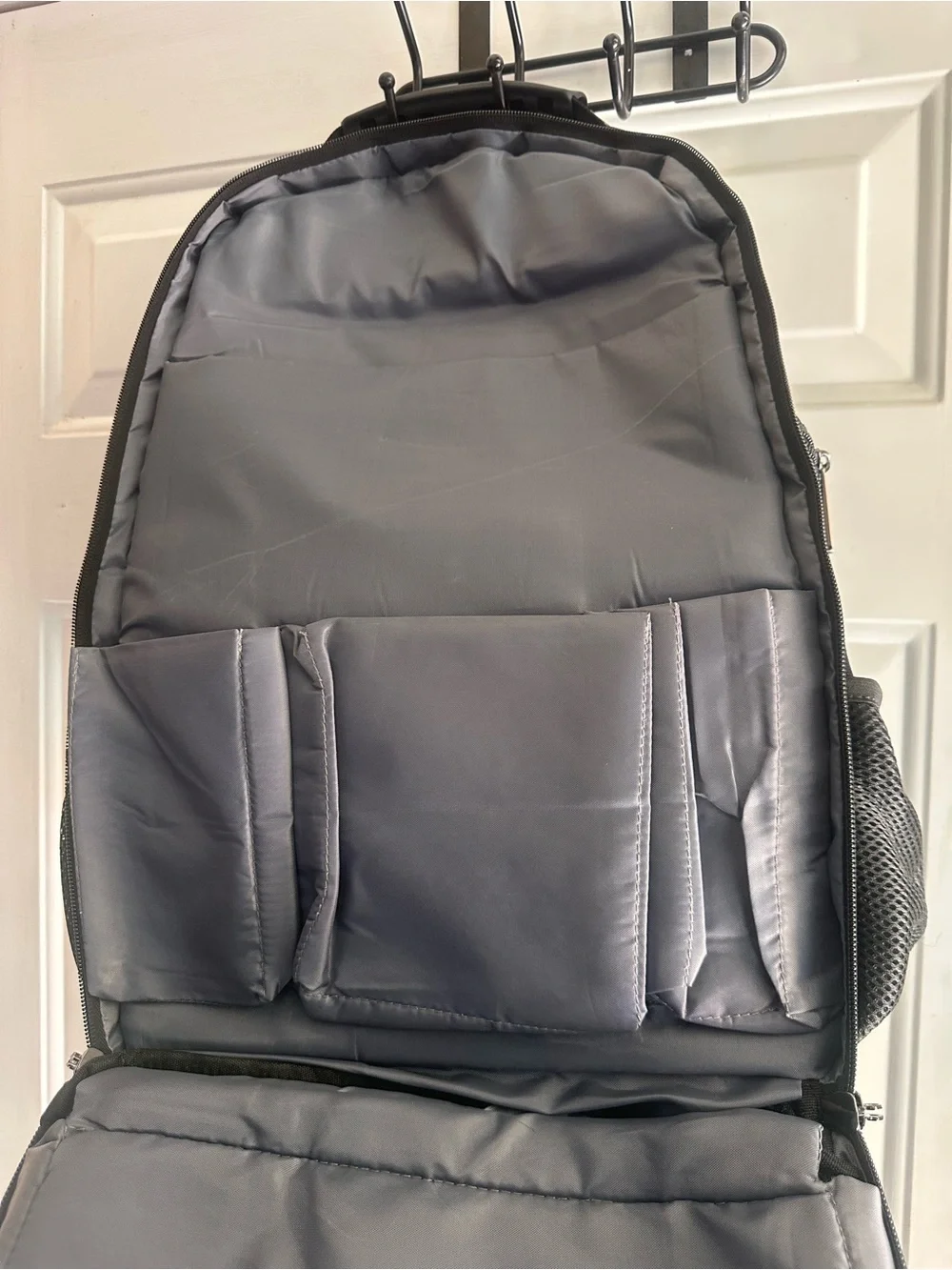 Black Travel lunch bag Backpack with White Trim